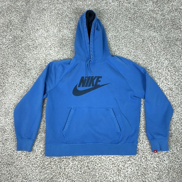 Nike Other - Nike Hoodie Mens Large Blue Pullover Sweatshirt Swoosh Logo Athletic Casual Top